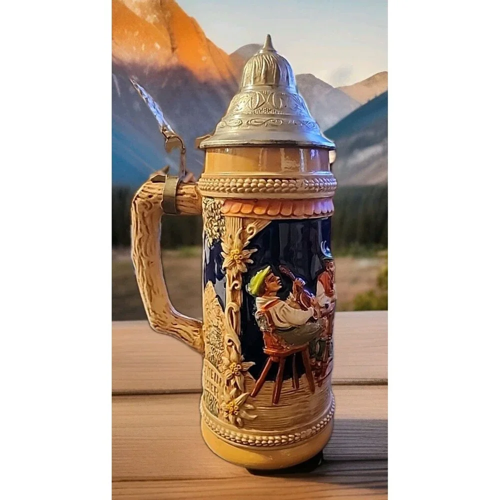 Vintage Gerz Beer Stein Made In W. Germany "Aufder Alm" - Picture 2 of 9